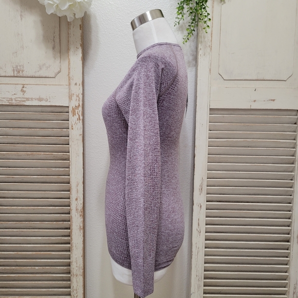 Gymshark Vital workout Athletic seamless longsleeves top purple wash marl small - Picture 5 of 12